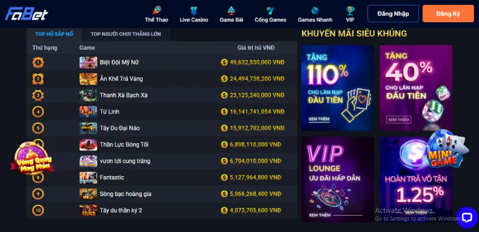 Các trò chơi slot nổ hũ đa dạng tại ibet889 link mới